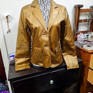 Cabi leather jacket sz 8 women bronze